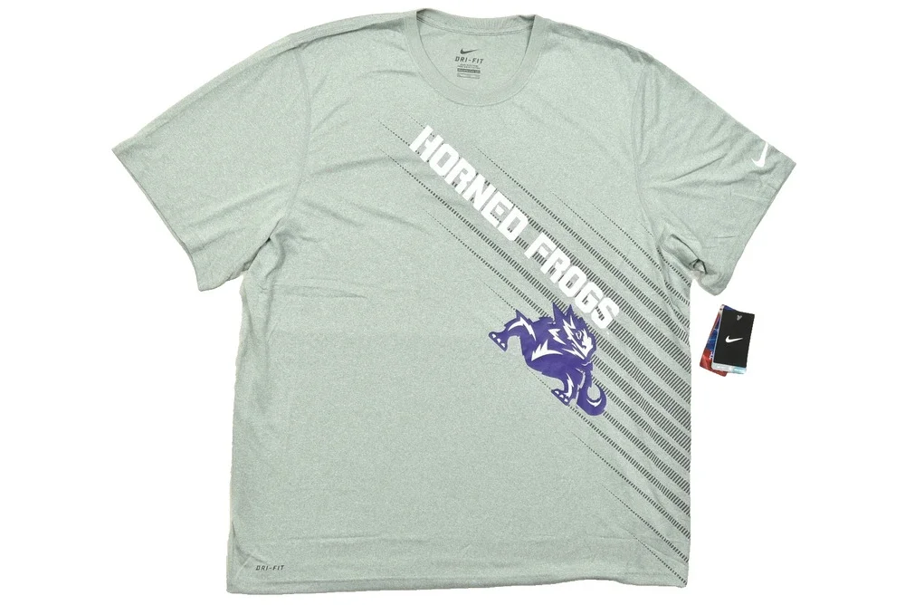 Nike TCU Horned Frogs Men's XXL Heather Gray Dri-Fit Graphic Training T-Shirt NW